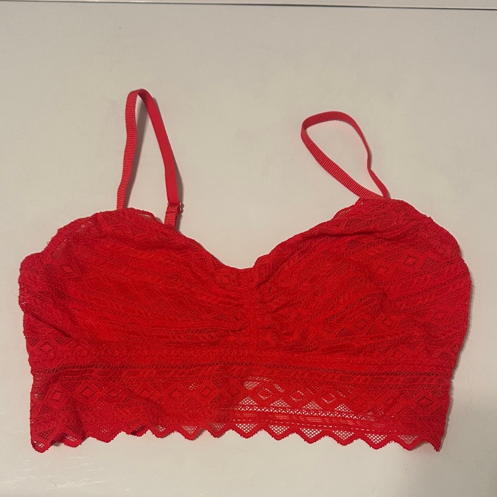 PINK Victoria’s Secret Red Lace Bralette NWT
